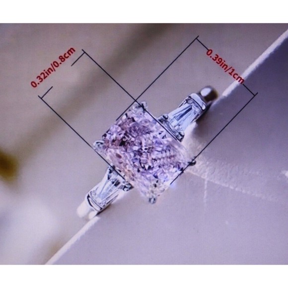 Pink Zirconia Statement Ring Sz 8 Silver Beauty Fashion Jewelry Gift NWT - Picture 4 of 7